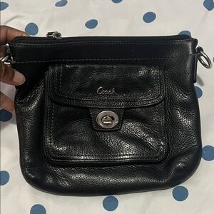 Coach Black Pebbled Leather Crossbody Bag - NO STRAP